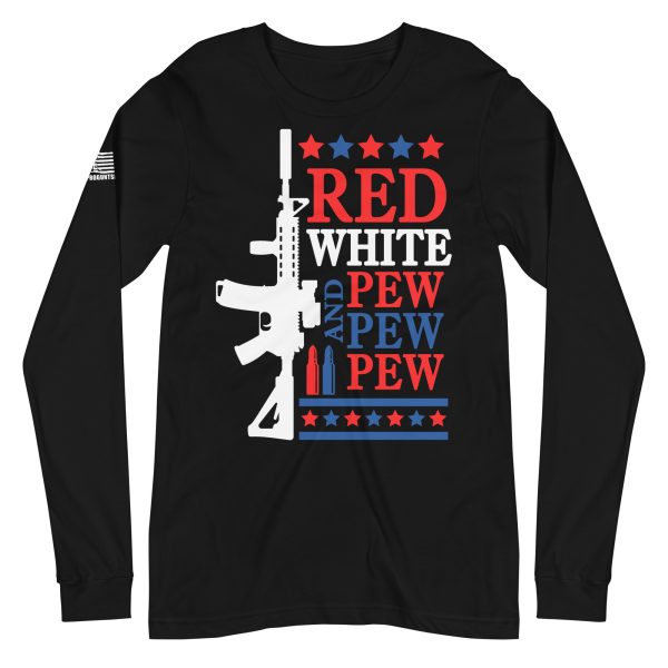 Red White 2nd amendment pro gun Unisex Long Sleeve Tee