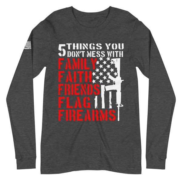5 Things 2nd amendment pro gun Unisex Long Sleeve Tee - Image 3