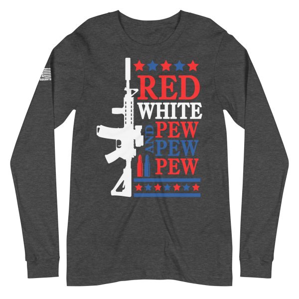 Red White 2nd amendment pro gun Unisex Long Sleeve Tee - Image 4