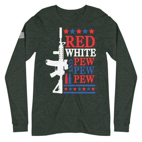 Red White 2nd amendment pro gun Unisex Long Sleeve Tee - Image 3