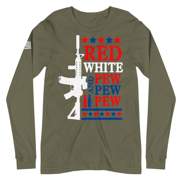 Red White 2nd amendment pro gun Unisex Long Sleeve Tee - Image 5