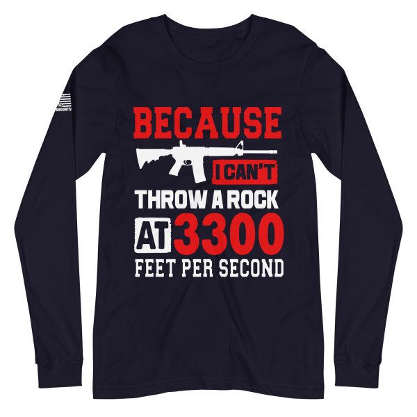 Because I can't Throw 2nd amendment pro gun Unisex Long Sleeve Tee - Image 2
